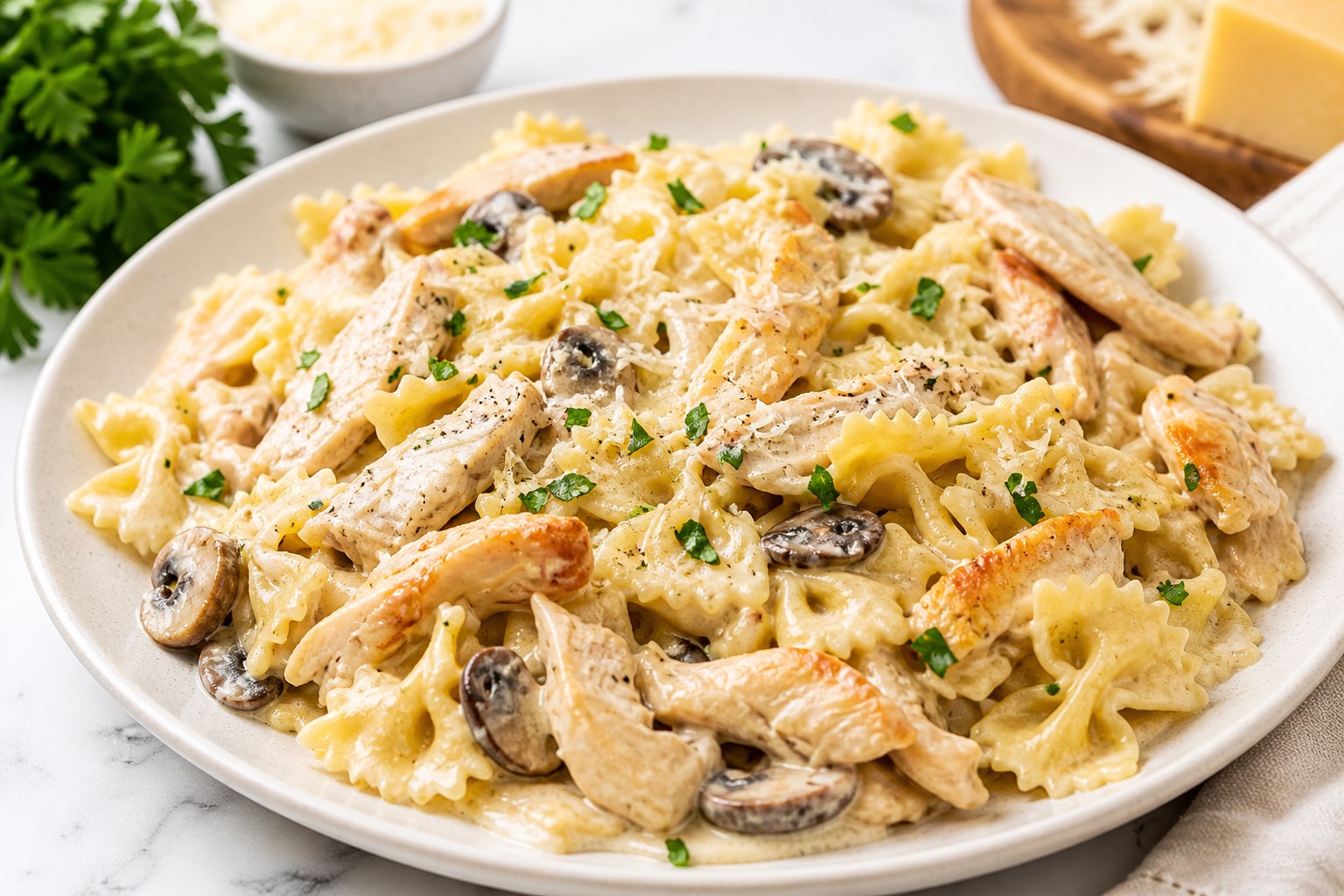 Creamy Garlic Chicken Pasta (15-Minute Dinner)